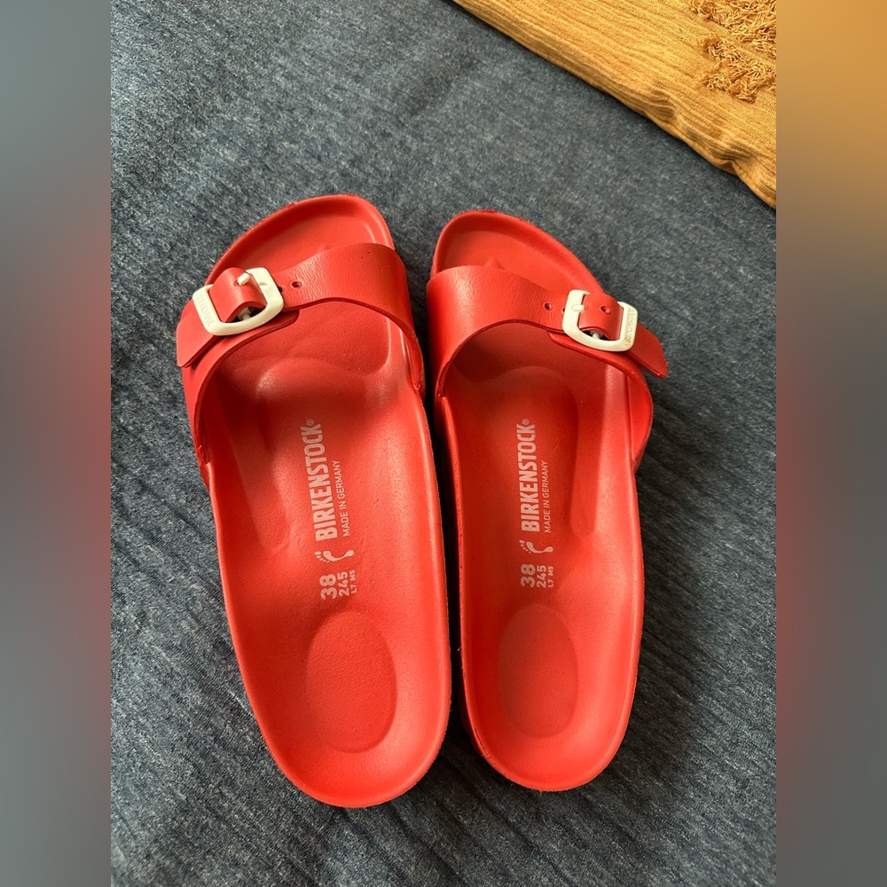 Birkenstock red sandals